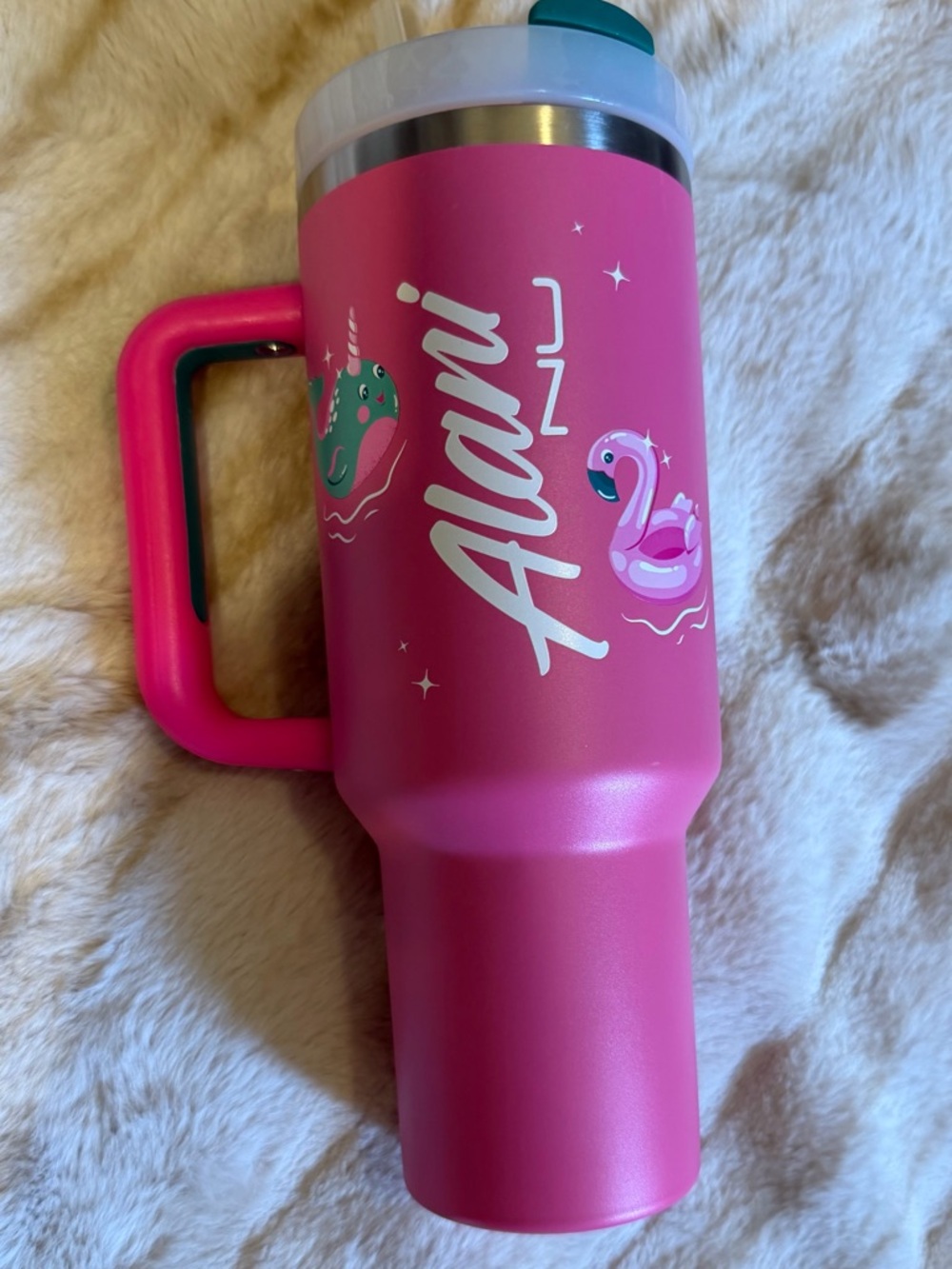 Pink Painted Travel Tumbler